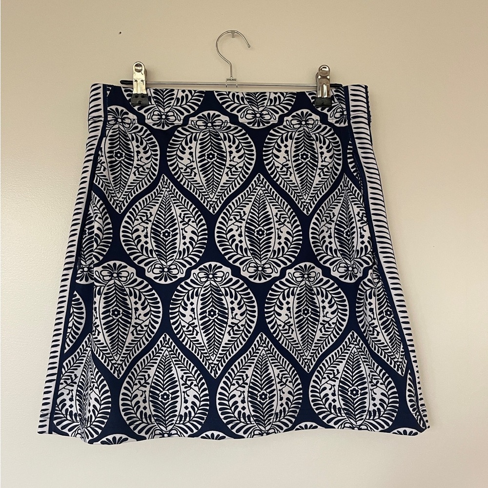 Navy and White Patterned Skirt